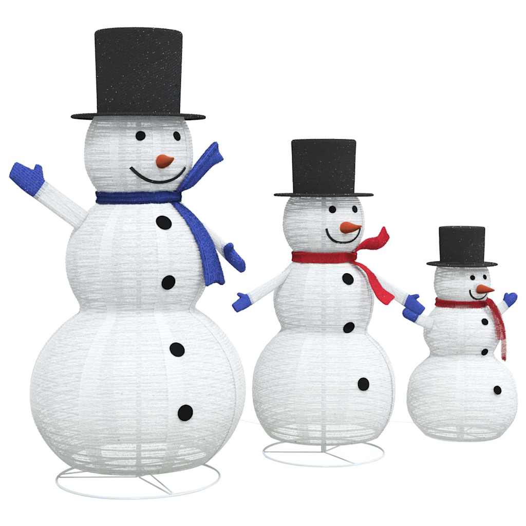 Christmas Snowman Family 3 pcs Warm White 81 x 60 x 125 cm